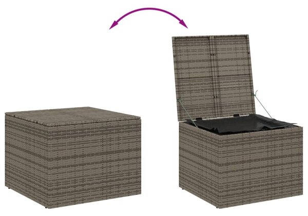 Szürke polyrattan kerti tárolóláda 291 L