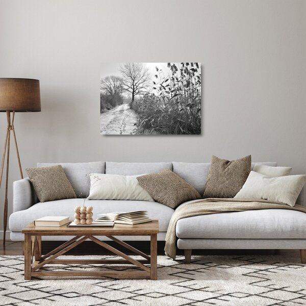 Üveg kép - Mezők télen (70x50 cm)
