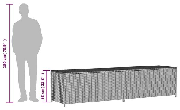 Vegyes bézs polyrattan kerti tárolóláda 469 L