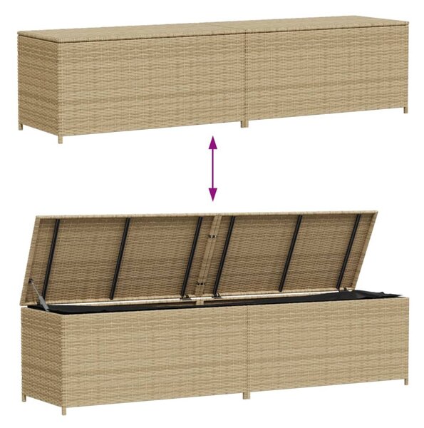 Vegyes bézs polyrattan kerti tárolóláda 469 L