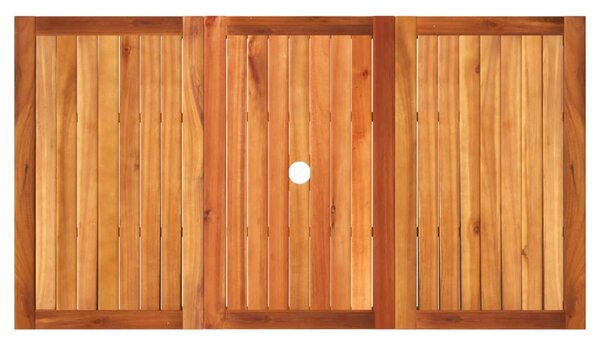 Szürke polyrattan és akácfa kerti asztal 140 x 80 x 75 cm