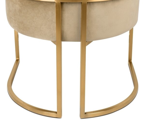 King Home Chloe Velvet Fotel Kaki Arany Vázzal