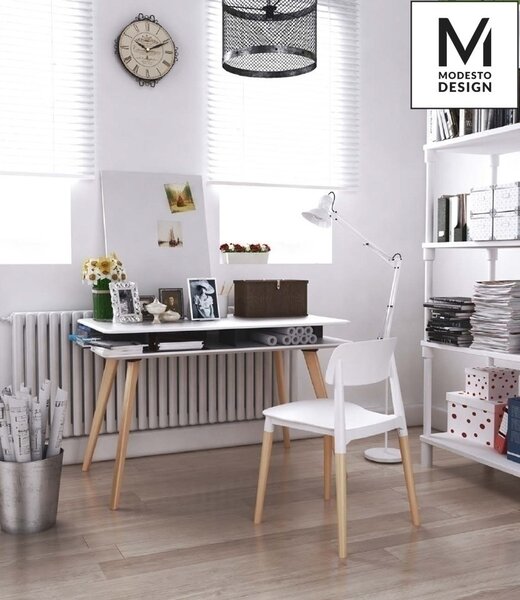 Modesto Design ECCO Polipropilén Szék Fehér Bükkfa Lábakkal