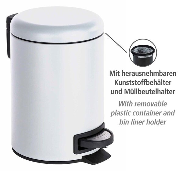 Leman fehér szemetes, 3 l - Wenko