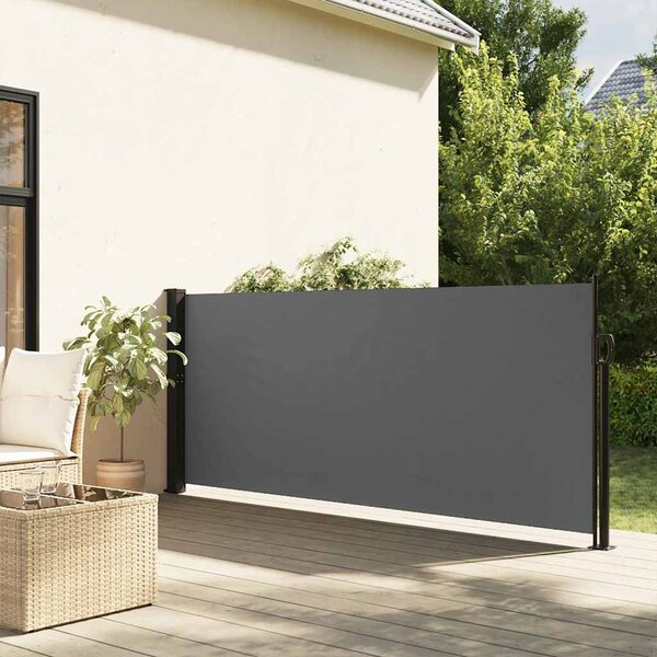 Antracitszürke behúzható oldalsó napellenző 117 x 300 cm