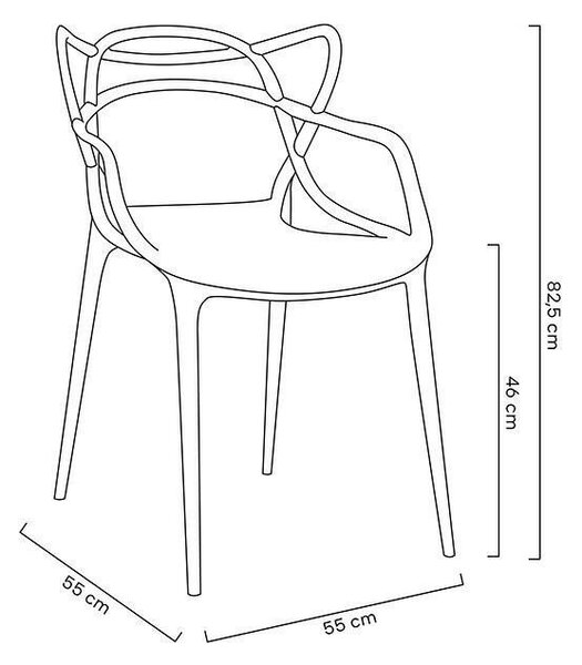 King Home HILO Premium Polipropilén Szék Fekete Matt Művészi