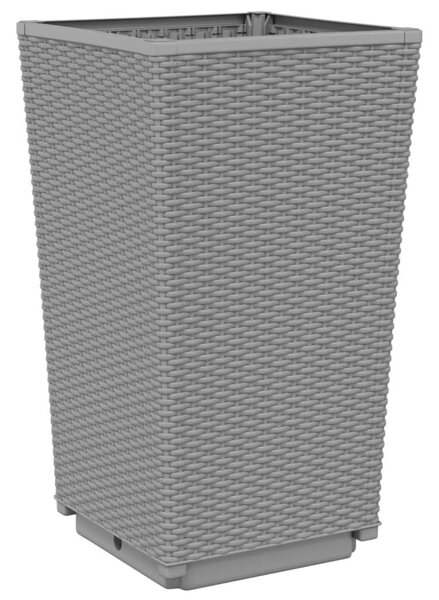 2 db világosszürke polipropilén kerti virágláda 32,5x32,5x57 cm