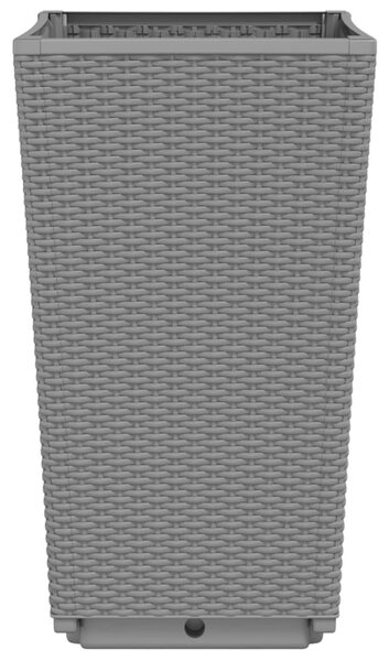 2 db világosszürke polipropilén kerti virágláda 32,5x32,5x57 cm