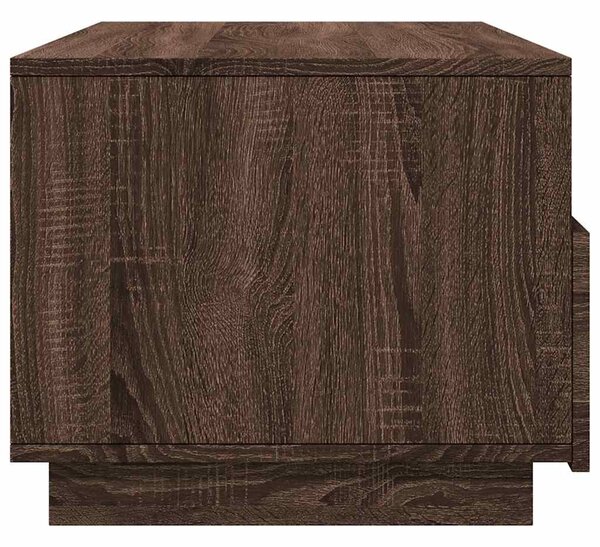 Barna tölgyszínű dohányzóasztal LED-lámpákkal 90x49x40 cm