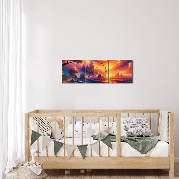 Kép - Varázslatos világ (órával) (90x30 cm)