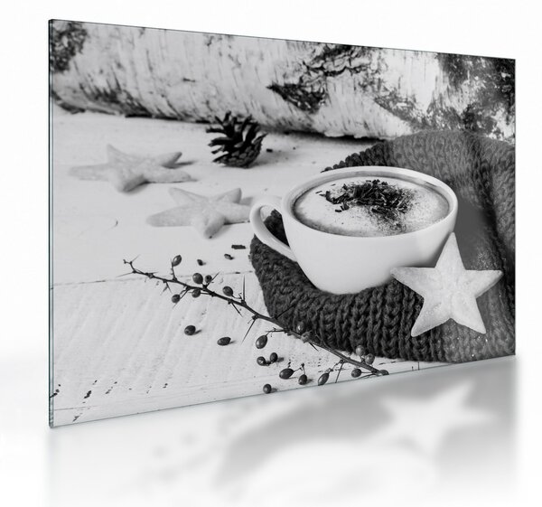 Üveg kép - Téli cappuccino (70x50 cm)