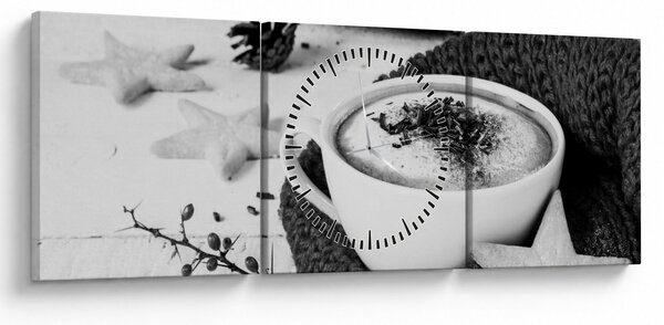 Kép - Téli cappuccino (órával) (90x30 cm)
