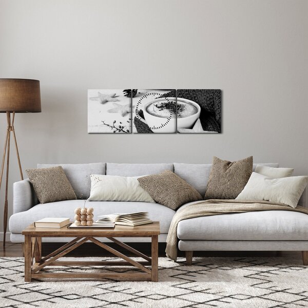Kép - Téli cappuccino (órával) (90x30 cm)