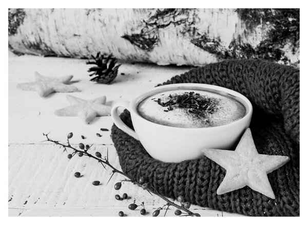 Üveg kép - Téli cappuccino (70x50 cm)