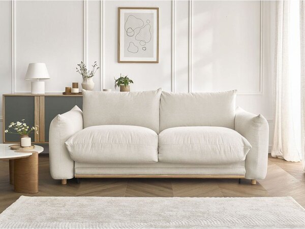 Krémszínű kinyitható kanapé 214 cm Ernest – Bobochic Paris