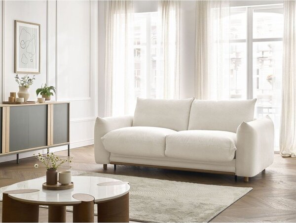 Krémszínű kinyitható kanapé 214 cm Ernest – Bobochic Paris