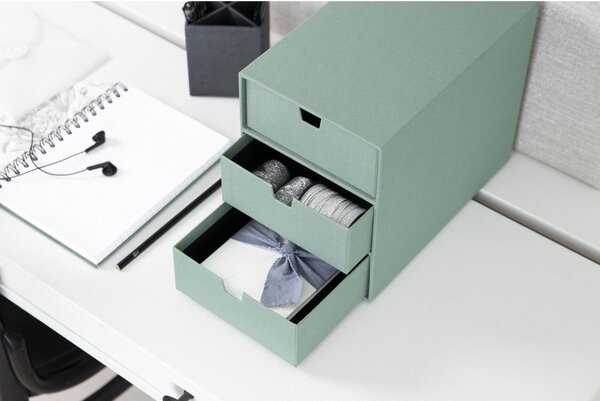 Zöld karton fiókos rendszerező Ingrid Canvas Paper Laminate – Bigso