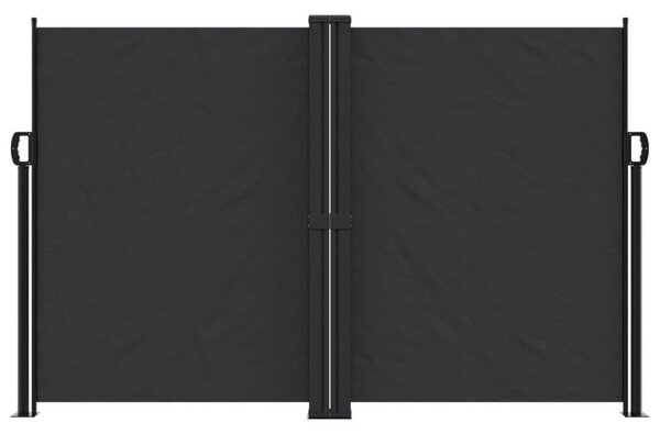 Fekete behúzható oldalsó napellenző 160 x 1200 cm