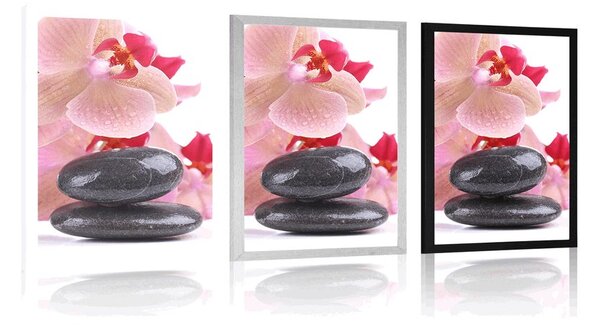 Poszter SPA kövek orchidea