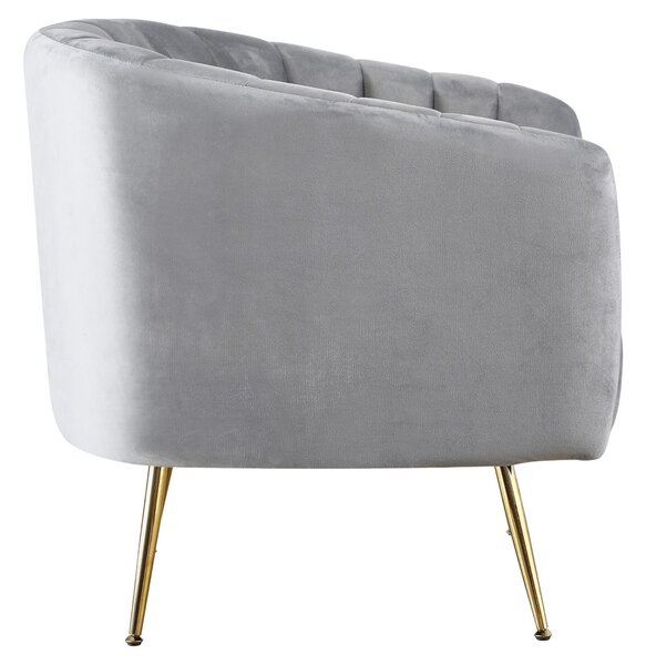 Design fotel, szürke Velvet szövet/gold króm-arany, BAGY