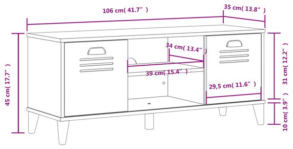 VIKEN fekete szerelt fa cipőtároló pad 106 x 35 x 45 cm