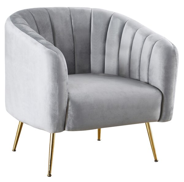 Design fotel, szürke Velvet szövet/gold króm-arany, BAGY