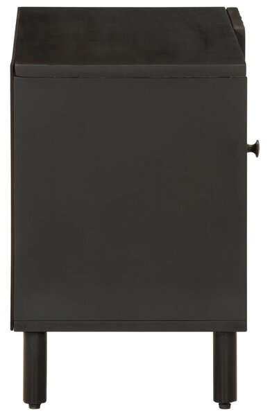 Fekete tömör mangófa TV-szekrény 80 x 31 x 46 cm