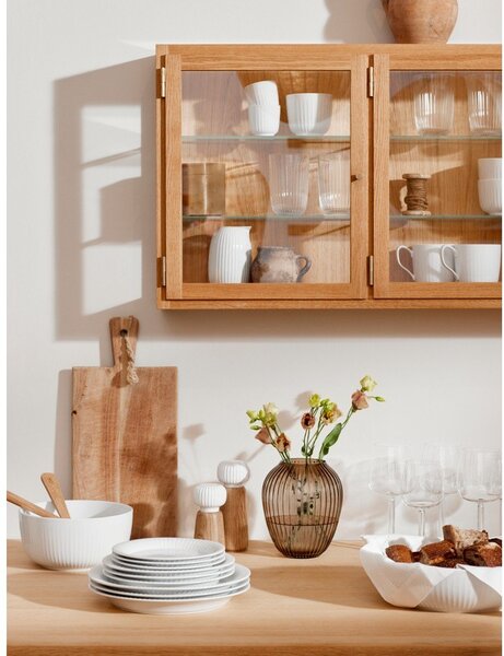 Hammershoi tölgyfa fűszerörlő, fehér porcelán részletekkel, magasság 13 cm - Kähler Design