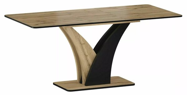 Vento Artisan Kinyitható Étkezőasztal Laminált Tölgy-Fekete Modern