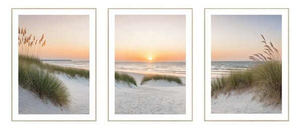 Kép szett 3 db-os 30x40 cm Sunrise on the Beach