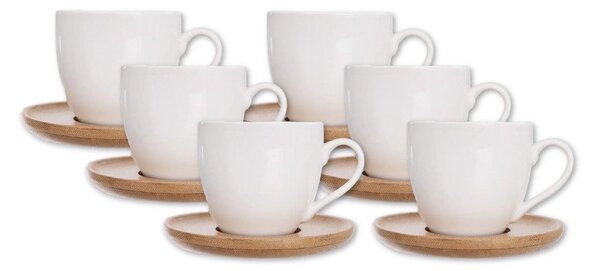 Fehér porcelán csésze szett 6 db-os 125 ml Whiteline – Orion
