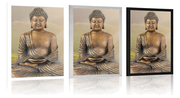 Poszter Buddha szobor meditáló helyzetben