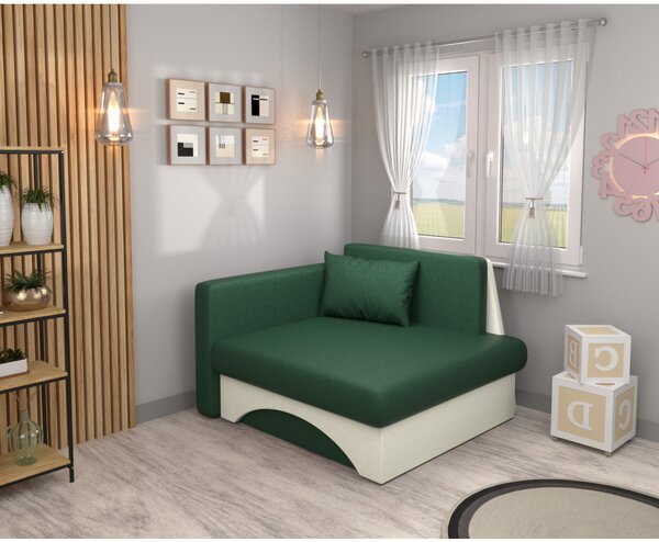 Kinyitható fotel, zöld/bézs, KUBOŠ NEW UNI