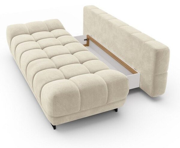 Cirrus bézs háromszemélyes kinyitható kanapé bársony kárpittal - Windsor & Co Sofas