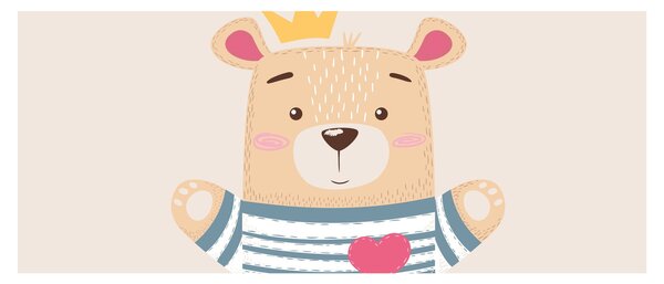 Kép - Teddy maci koronával (120x50 cm)