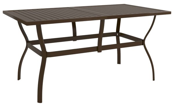 VidaXL barna acél kerti asztal 140 x 80 x 72 cm