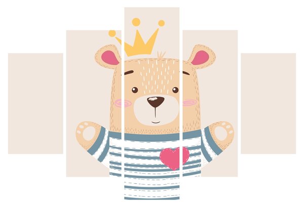 Kép - Teddy maci koronával (150x105 cm)