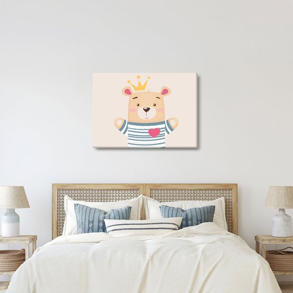 Kép - Teddy maci koronával (70x50 cm)