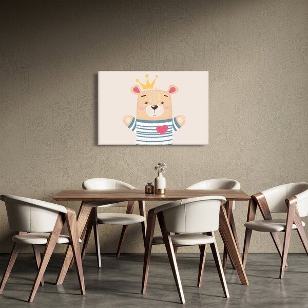Kép - Teddy maci koronával (90x60 cm)