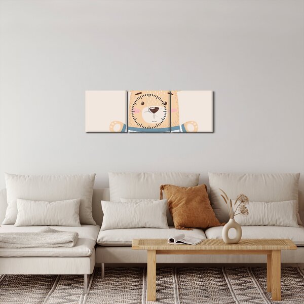 Kép - Teddy maci koronával (órával) (90x30 cm)