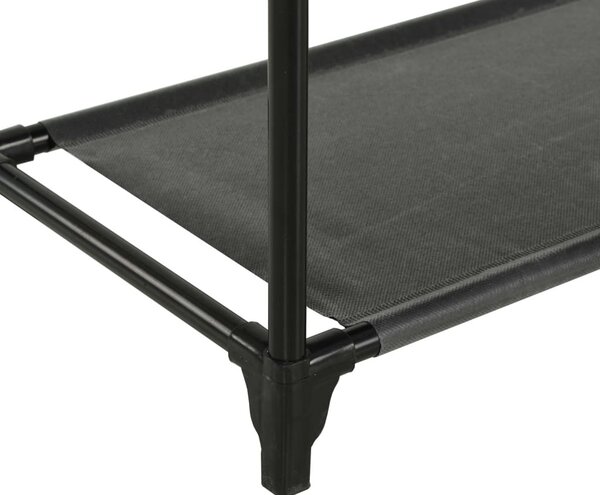 Fekete acél/nemszőtt textília ruhaállvány 55 x 28,5 x 175 cm