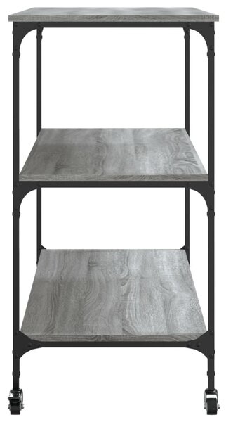 Szürke sonoma szerelt fa zsúrkocsi 102 x 50 x 95 cm