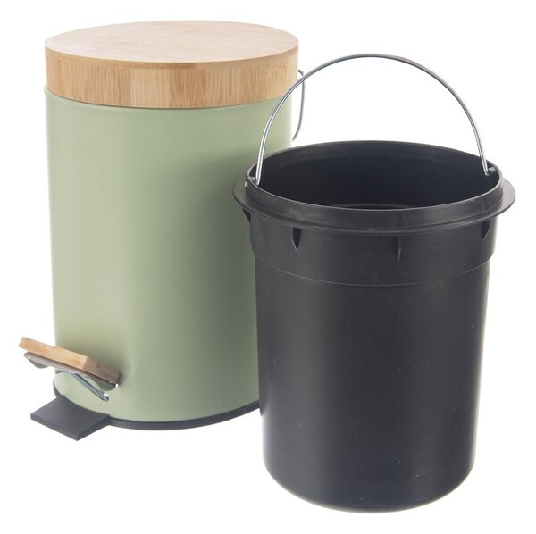 Világoszöld fém pedálos szemetes 3 l Greenish – Orion