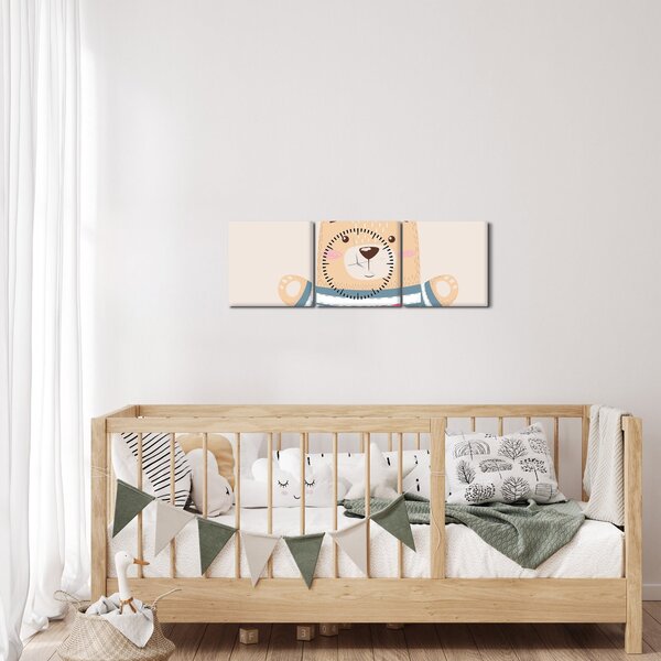 Kép - Teddy maci koronával (órával) (90x30 cm)