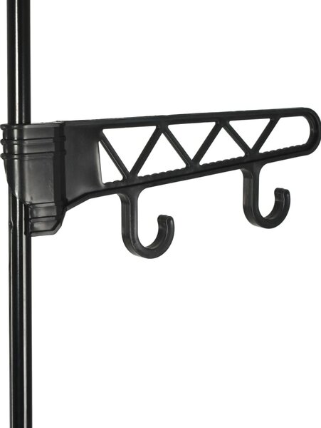 Fekete acél/nemszőtt textília ruhaállvány 55 x 28,5 x 175 cm