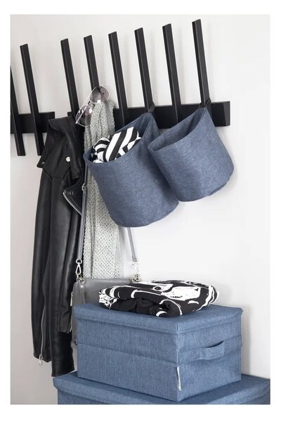 Fekete fedeles textil tárolódoboz 35x26x19 cm Soft Storage – Bigso