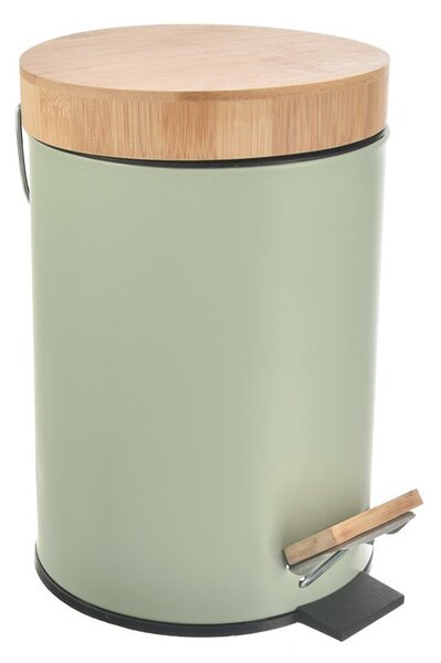 Világoszöld fém pedálos szemetes 3 l Greenish – Orion
