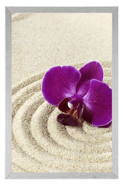 Poszter Zen kert lila orchideával