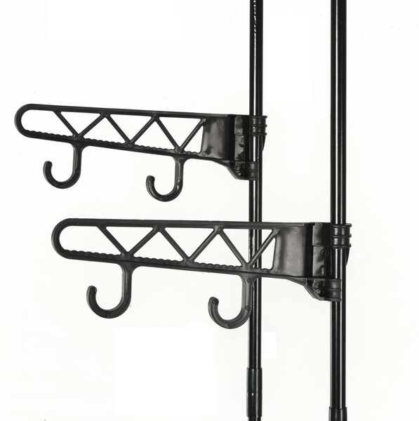 Fekete acél/nemszőtt textília ruhaállvány 55 x 28,5 x 175 cm