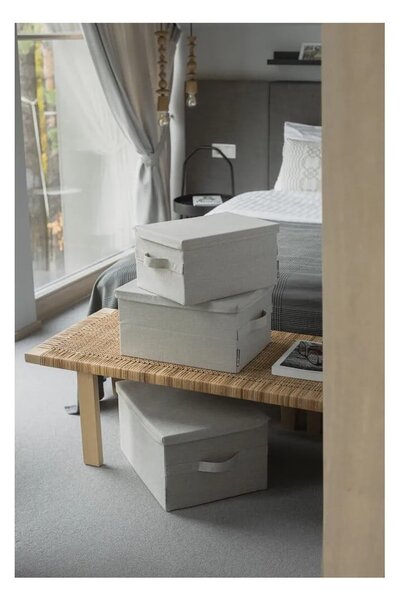 Fekete fedeles textil tárolódoboz 35x26x19 cm Soft Storage – Bigso